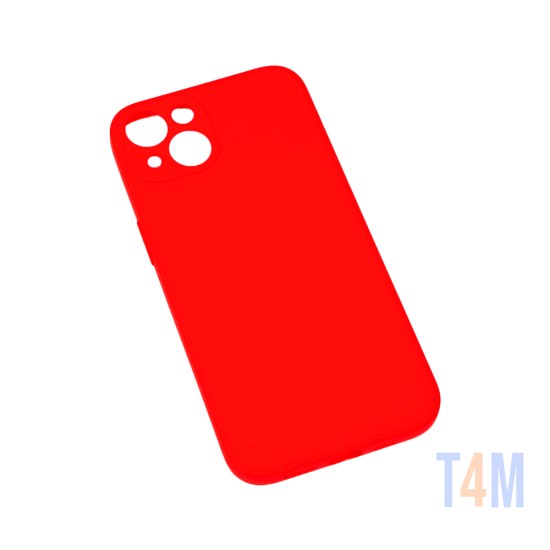 Capa de Silicone com Moldura de Câmera para Apple iPhone 13 Mini Vermelho